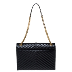 Pre Owned حقيبة كتف سان لوران مغلف مونوغرامية جلد عنابية