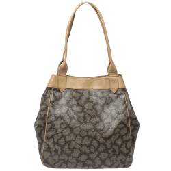 Pre Owned حقيبة كتف ايف سان لوران كانفاس مقوى بيج و رصاصي