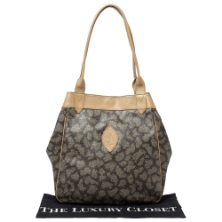 Pre Owned حقيبة كتف ايف سان لوران كانفاس مقوى بيج و رصاصي