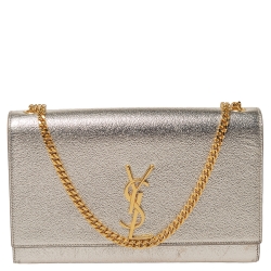 Saint Laurent Kate Shoulder Bag White in Leather with Gold-tone - US