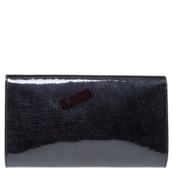 Pre Owned Yves Saint Laurent Deep Green Patent Leather Belle De Jour Flap Clutch