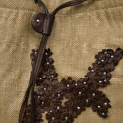 Pre Owned Yves Saint Lauren Brown Jute Tote