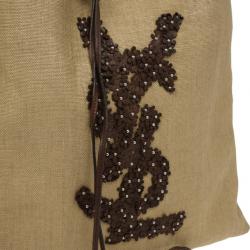 Pre Owned Yves Saint Lauren Brown Jute Tote