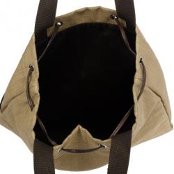 Pre Owned Yves Saint Lauren Brown Jute Tote