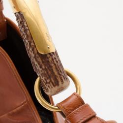 Pre Owned Saint Laurent Brown Leather Mini Mombasa Hobo