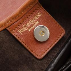 Pre Owned Saint Laurent Brown Leather Mini Mombasa Hobo