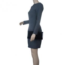 Pre Owned حقيبة سان لوران باريس بيل دي جور جلد أسود لامع