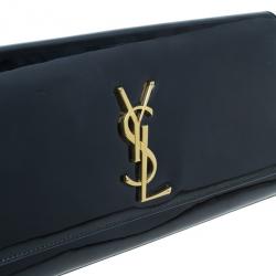 Pre Owned حقيبة سان لوران باريس بيل دي جور جلد أسود لامع