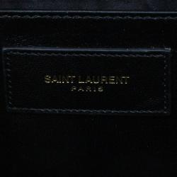 Pre Owned حقيبة سان لوران باريس بيل دي جور جلد أسود لامع