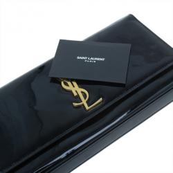 Pre Owned حقيبة سان لوران باريس بيل دي جور جلد أسود لامع