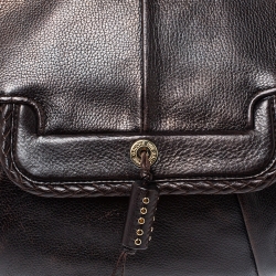 مملوكة مسبقًا حقيبة ايف سان لوران جلد بني داكن 