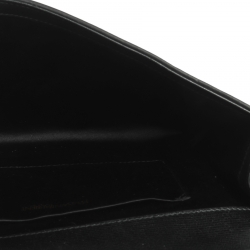Pre Owned Saint Laurent Black Texured Leather Y Line Clutch