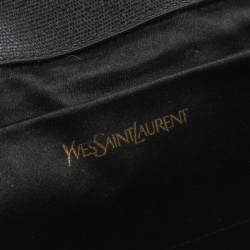 Pre Owned Saint Laurent Black Texured Leather Y Line Clutch