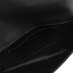 Pre Owned Saint Laurent Black Texured Leather Y Line Clutch