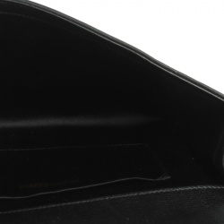 Pre Owned Saint Laurent Black Texured Leather Y Line Clutch