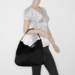 Pre Owned Yves Saint Laurent Black Monogram 'The Zip' Hobo