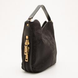 Pre Owned Yves Saint Laurent Black Monogram 'The Zip' Hobo