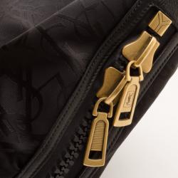 Pre Owned Yves Saint Laurent Black Monogram 'The Zip' Hobo