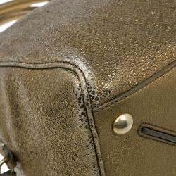 Pre Owned Saint Laurent Paris Metallic Gold Leather Medium Majorelle Tote Bag
