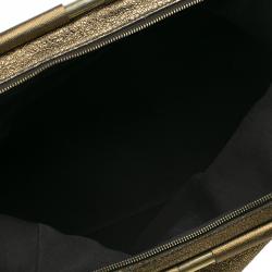 Pre Owned Saint Laurent Paris Metallic Gold Leather Medium Majorelle Tote Bag