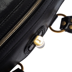 Pre Owned حقيبة ايف سان لوران موسي بولر جلد أسود