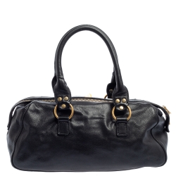 Pre Owned حقيبة ايف سان لوران موسي بولر جلد أسود