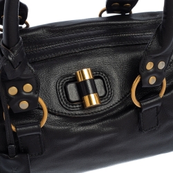 Pre Owned حقيبة ايف سان لوران موسي بولر جلد أسود