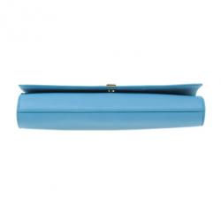 Pre Owned Saint Laurent Paris Blue Classic Y-Line Clutch Bag