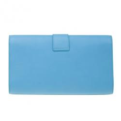 Pre Owned Saint Laurent Paris Blue Classic Y-Line Clutch Bag