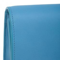 Pre Owned Saint Laurent Paris Blue Classic Y-Line Clutch Bag