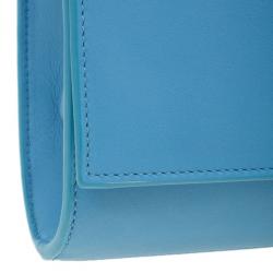 Pre Owned Saint Laurent Paris Blue Classic Y-Line Clutch Bag
