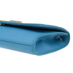 Pre Owned Saint Laurent Paris Blue Classic Y-Line Clutch Bag