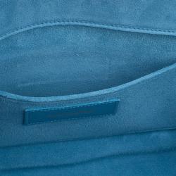 Pre Owned Saint Laurent Paris Blue Classic Y-Line Clutch Bag