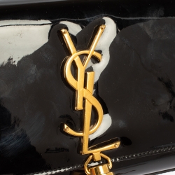 Pre Owned Saint Laurent Black Patent Leather Small Kate Tassel Crossbody Bag