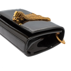 Pre Owned Saint Laurent Black Patent Leather Small Kate Tassel Crossbody Bag