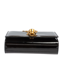 Pre Owned Saint Laurent Black Patent Leather Small Kate Tassel Crossbody Bag