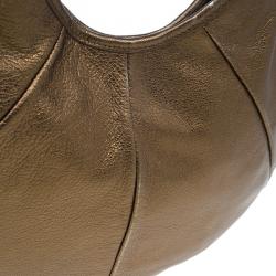 Pre Owned Saint Laurent Paris Bronze Leather Small Mombasa Hobo Bag