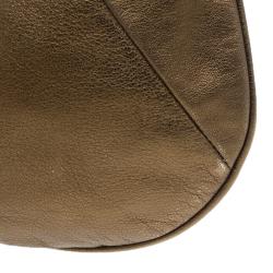 Pre Owned Saint Laurent Paris Bronze Leather Small Mombasa Hobo Bag