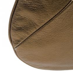 Pre Owned Saint Laurent Paris Bronze Leather Small Mombasa Hobo Bag