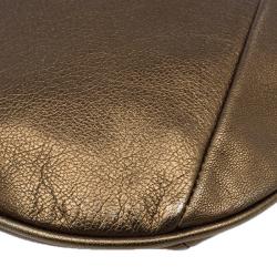 Pre Owned Saint Laurent Paris Bronze Leather Small Mombasa Hobo Bag