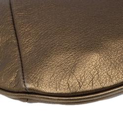 Pre Owned Saint Laurent Paris Bronze Leather Small Mombasa Hobo Bag
