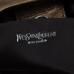 Pre Owned Saint Laurent Paris Bronze Leather Small Mombasa Hobo Bag