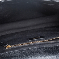 Pre Owned Saint Laurent Black Chevron Quilted Leather Monogram Envelope Shoulder Bag