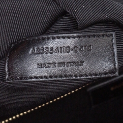 Pre Owned Saint Laurent Black Chevron Quilted Leather Monogram Envelope Shoulder Bag