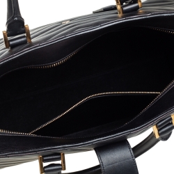 Pre Owned حقيبة يد سان لوران كاباس جلد ماتيلاس مونوغرامي أسود متوسطة