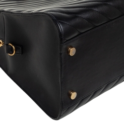 Pre Owned حقيبة يد سان لوران كاباس جلد ماتيلاس مونوغرامي أسود متوسطة