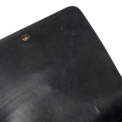 Pre Owned Saint Laurent Black Leather Medium Monogram Université Flap Shoulder Bag