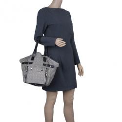 Pre Owned Saint Laurent Paris Grey Pony Hair Downtown Luggage Tote