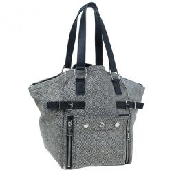 Pre Owned Saint Laurent Paris Grey Pony Hair Downtown Luggage Tote