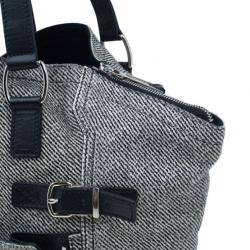 Pre Owned Saint Laurent Paris Grey Pony Hair Downtown Luggage Tote